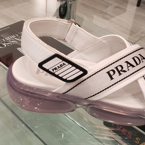 EUC - Prada white and clear casual platform sandals - Picture 11 of 14